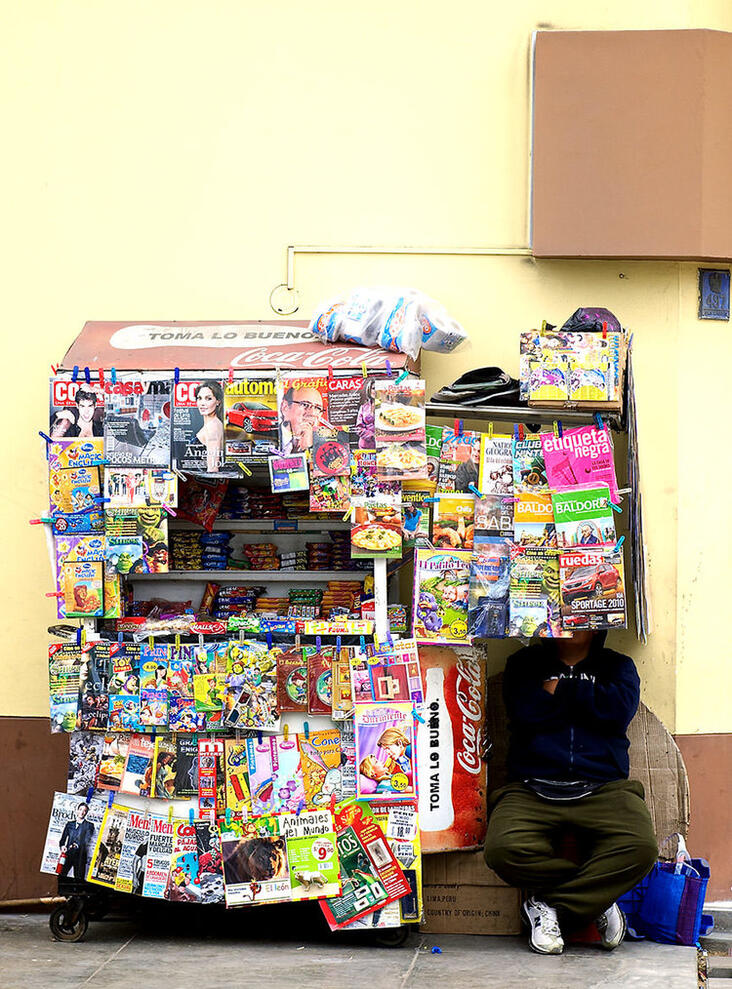 A magazine stand in Trujillo, Peru